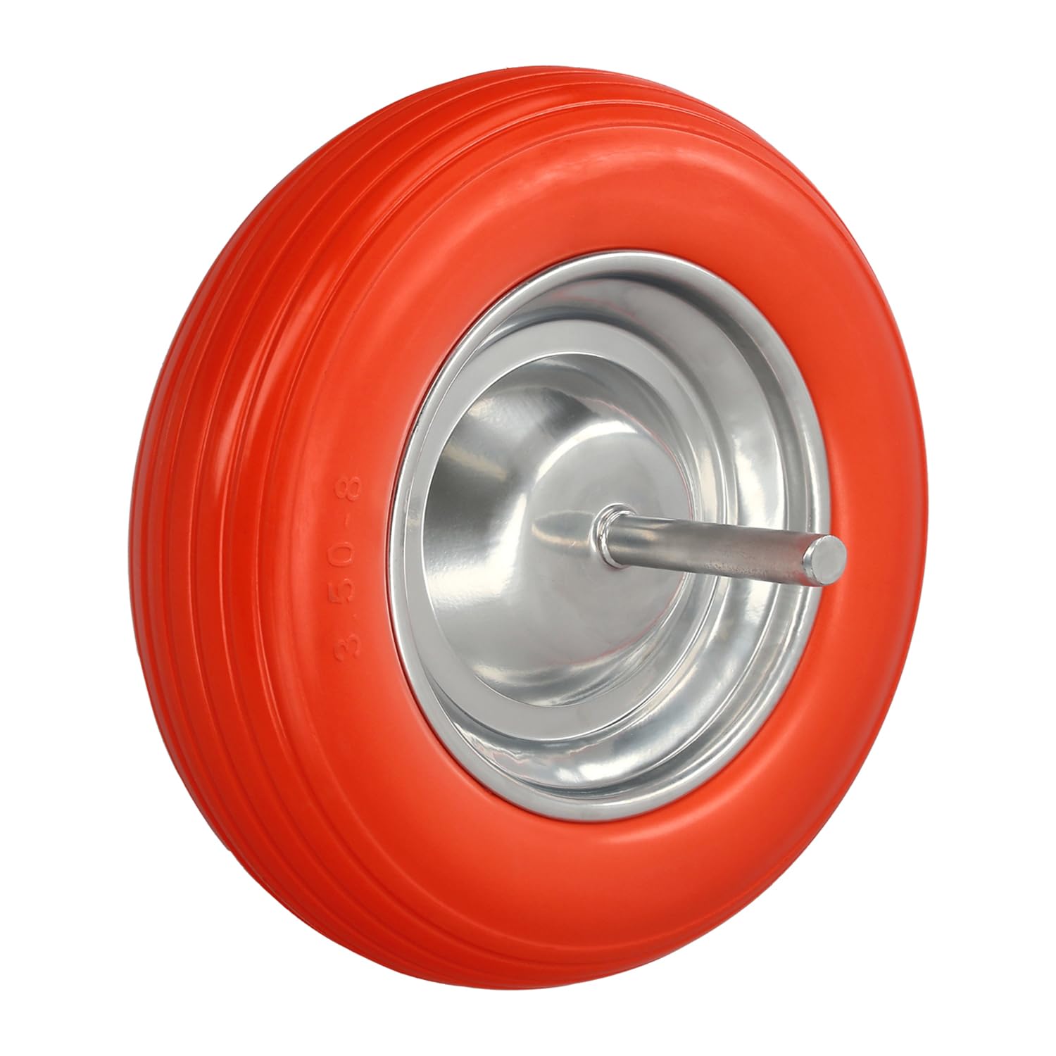 WOLFPACK LINEA PROFESIONAL Wheelbarrow Wheel Work/Garden Solid Steel Rim Plus" Orange Impunctable, With Axle Ø 19 mm Wheel Ø 35 cm