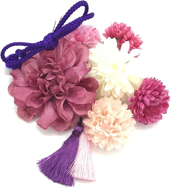 Amazon スウィートキス ダリア 組紐 ポンポンマム 9点 セット スモーキーローズ系 Uピン ヘアクリップ ヘアピン ピンポンマム 菊 花 着物 和装 キッズ 子供 レディース 浴衣 髪飾り 髪型 成人式 卒業式 袴 七五三 可愛い 夏祭り 夏 ヘアアクセサリー