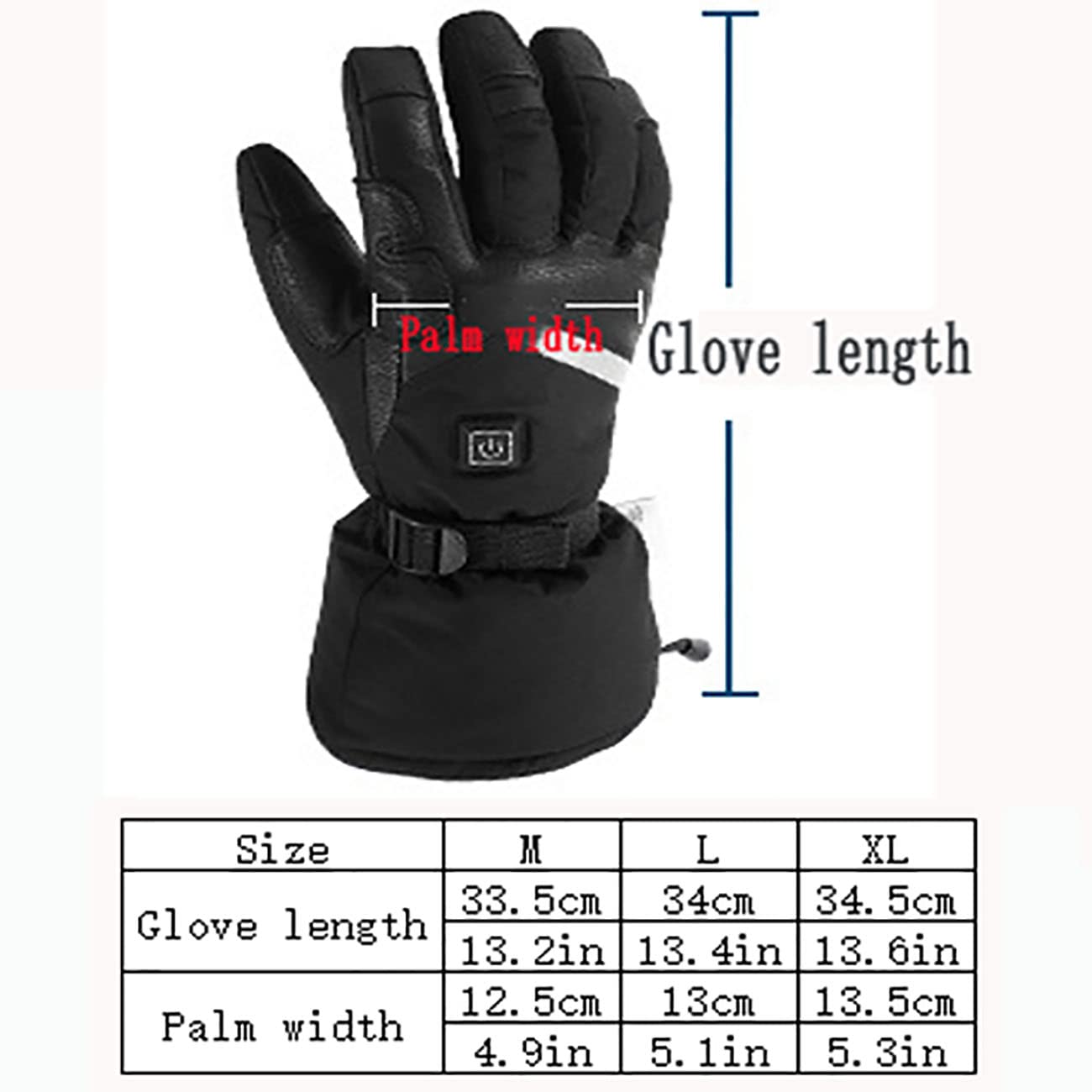 Gant Chauffant, Gant Rechargeable Avec écran Tactile, Batterie 7.4V 2200Ah, Gant De Ski étanche