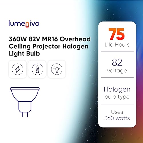 Miniatura 5 de ENX - Bombilla de repuesto de 82 V 360 W para lámpara de proyección 3M HA6000-24 ENX 78-6969-9250-8 de Lumenivo, MR16 - Proyector de techo aéreo