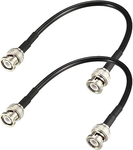 TOP-VIGOR 2pcs RG58 Coaxial Cable 8-Inch/20cm BNC Male to BNC Male, 50 Ohm Low L