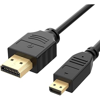 Rankie Câble Micro HDMI vers HDMI, Compatible Ethernet, 3D, 4K, et Audio Return, 1,8m, Noir