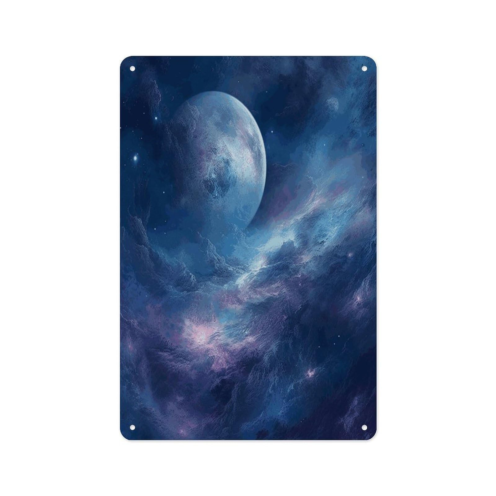 Fekiloot Style Nebula And Moon Wall Decor Metal Signs Tin Signs Poster