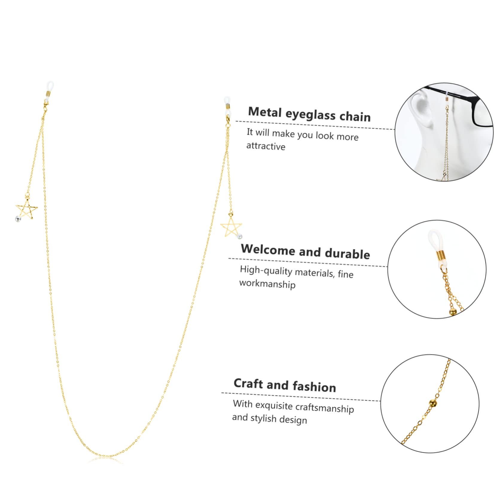 LIFKOME 6 Pz Catena Di Occhiali in Metallo Gancio Per Alleviare La Pressione Dell'orecchio Catena Per Occhiali Antiscivolo Collana Di Perle Catene Cordino Copri Bocca Collane D'oro Lega