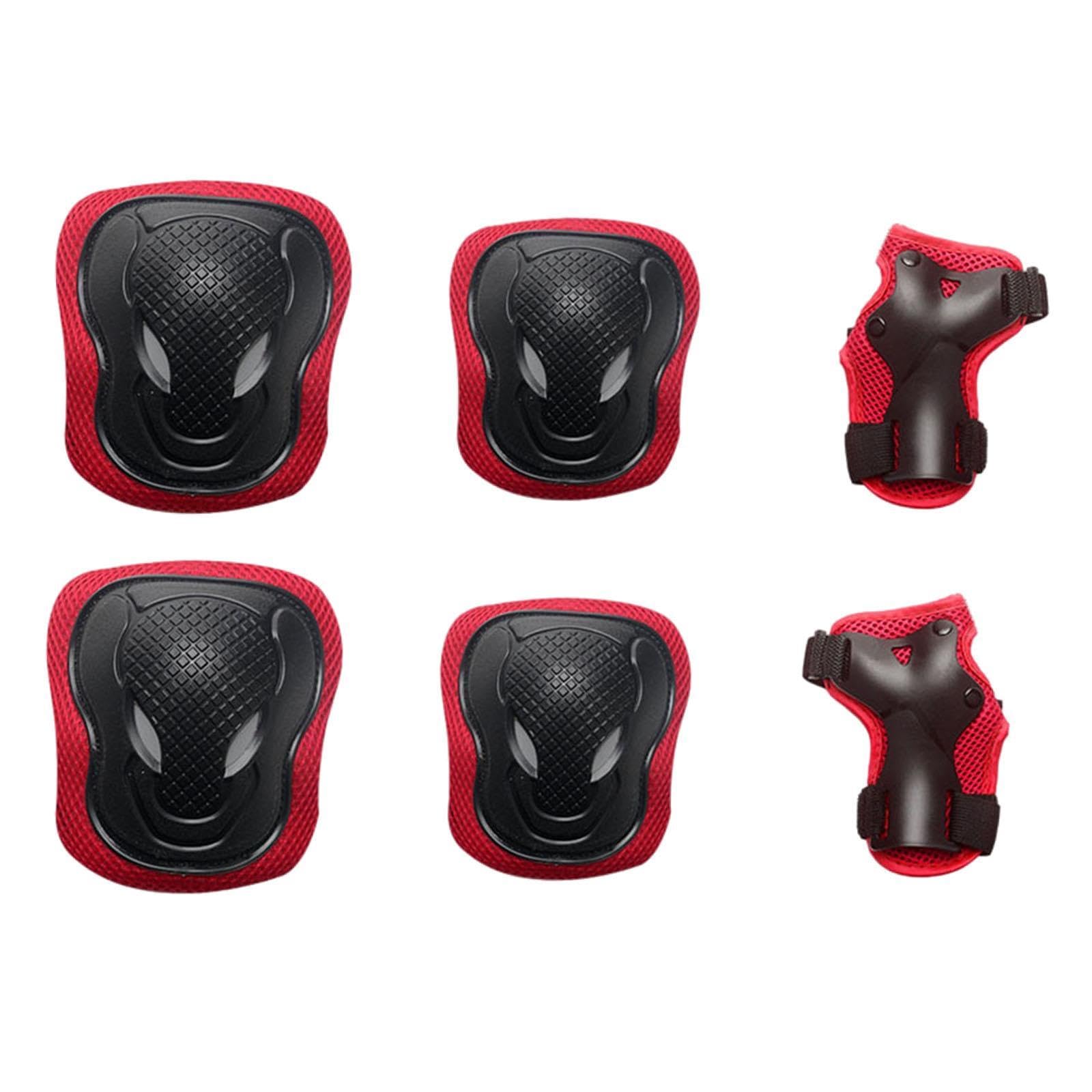 YIJU Protective Gear Set Hand Pads Elbow Pads Knee Pads, Biking Lightweight Breathable Outdoor Sports Comfortable Kids Adults , Red