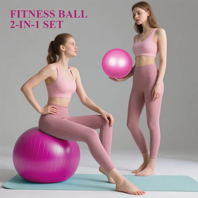 flintronic Gimnasztikai Labda 55/65 cm Pumpával, Robusztus Yoga Pilates Fitnesz Labda