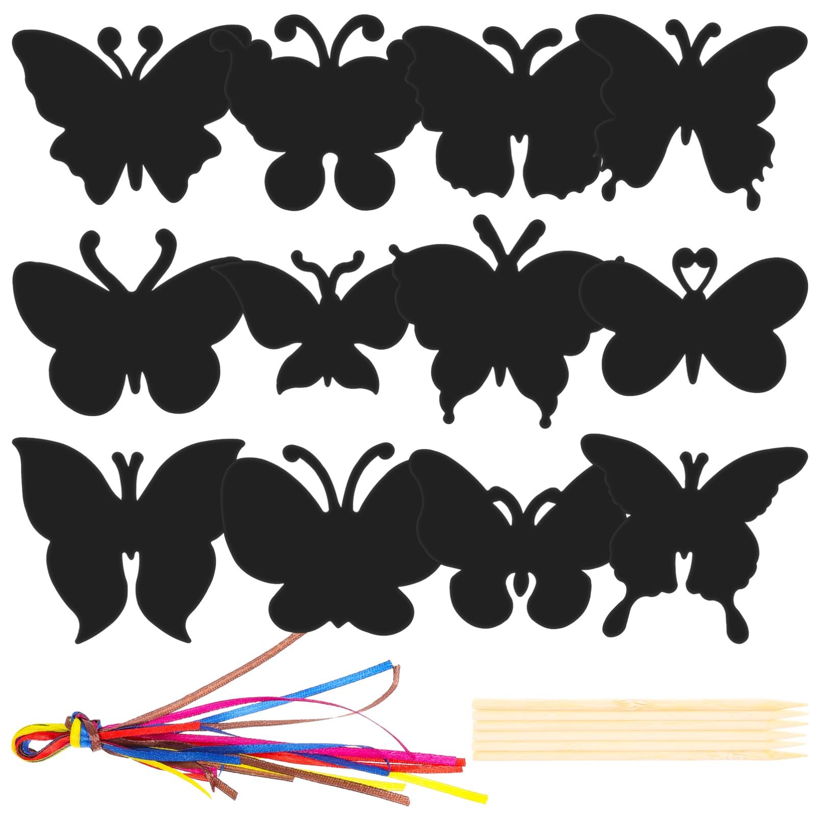 Angoily 12pcs Delicate Party Sheet Boys and Girls Scratch Paper DIY Scraping Cards for Children's Craft