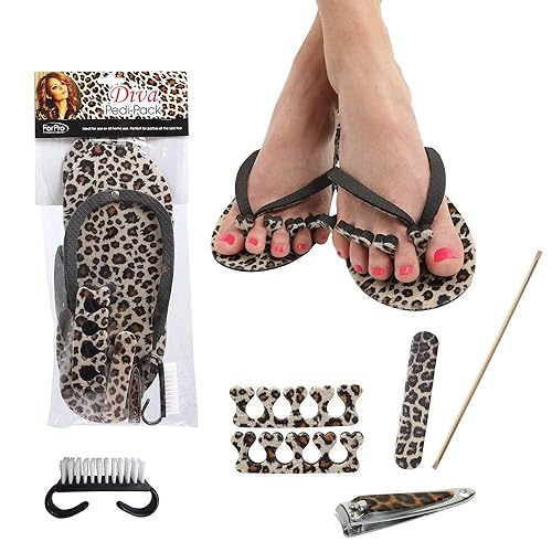ForPro Professional Collection Diva Pedi-Pack, kit de pedicura de moda de 6 piezas para adultos, ideal para uso en casa o salón, accesorio perfecto