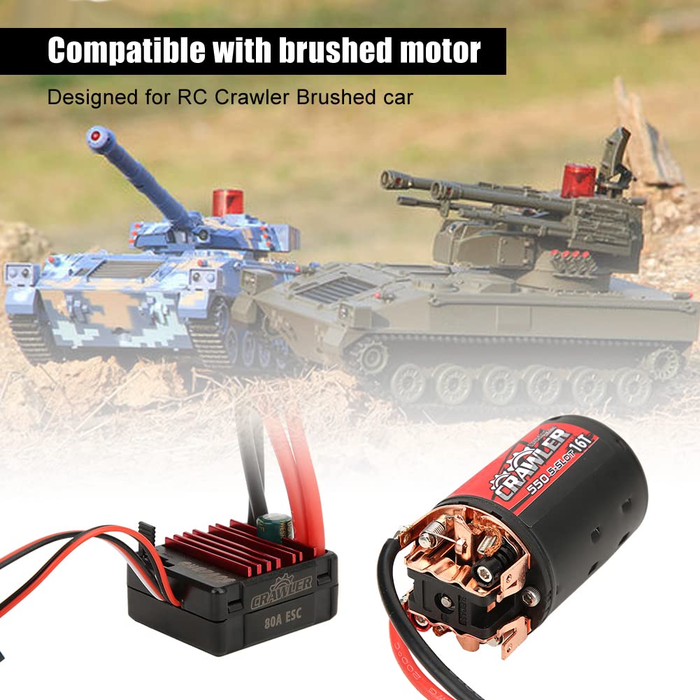 Changor Motor Cepillado 550 0,57 de Alto par para Coches Trepadores de Control Remoto Negro Rojo 1 X Motor 1 X ESC