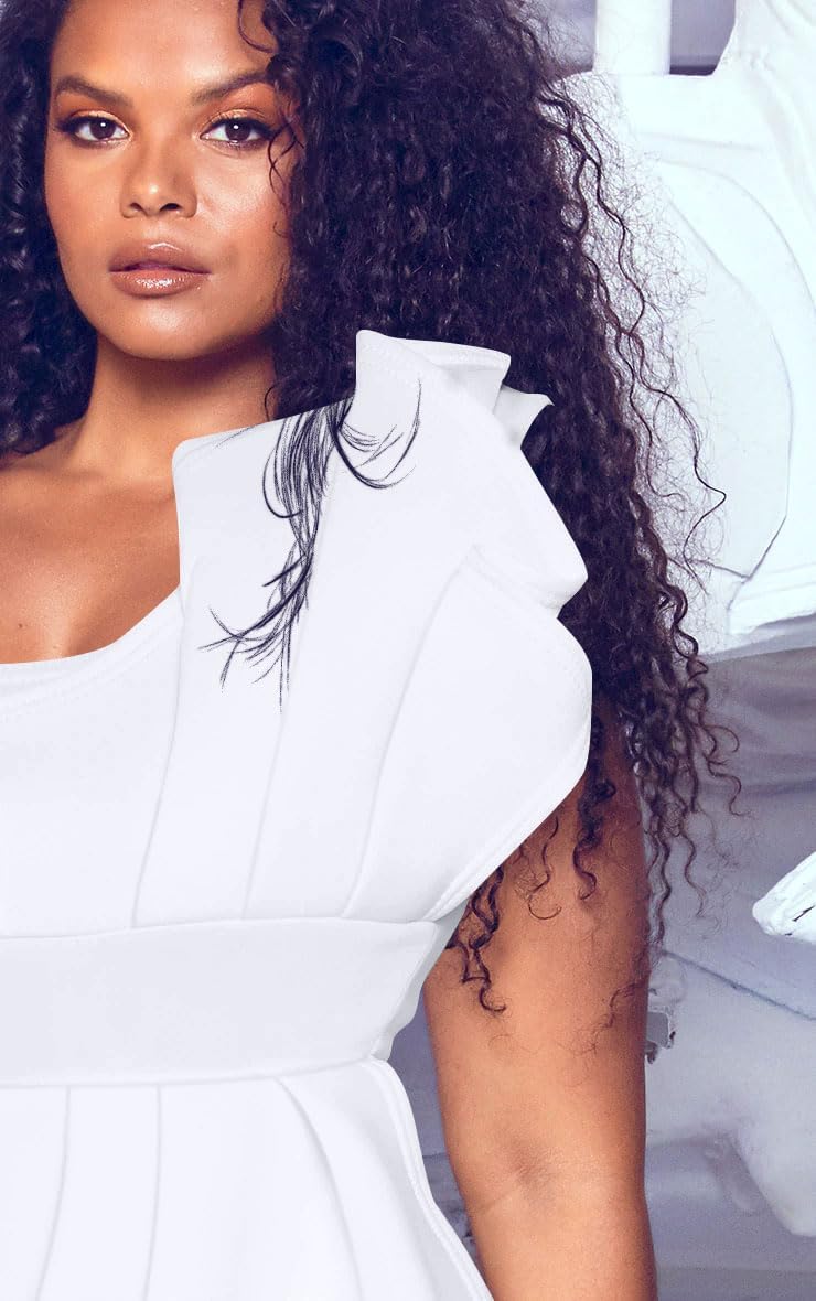 Memoriesea Women's Elegant One Shoulder Pleated Detail Bodycon Party Club Midi Dress - Image 5