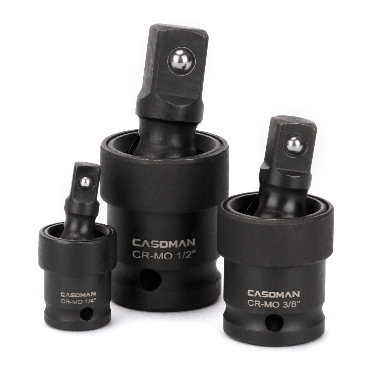 CASOMAN 3Piece Impact Universal Joint Set 1/4", 3/8" and 1/2" Drive