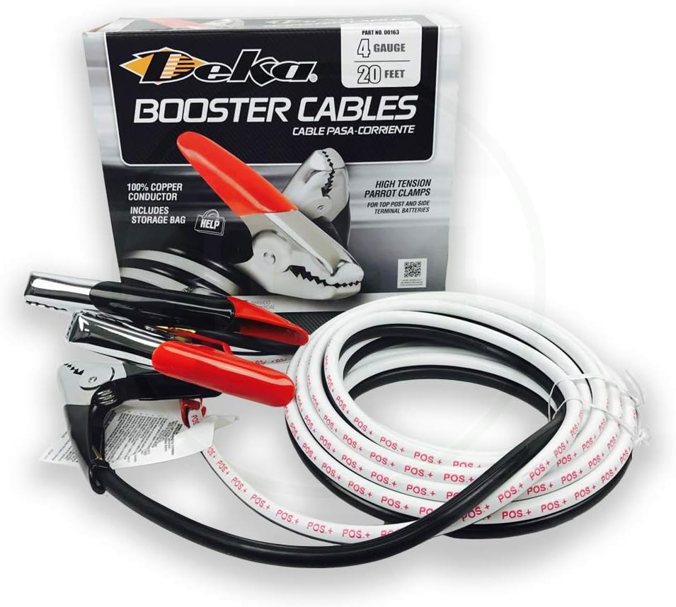 Deka 4 Gauge 20 Foot Booster Cables