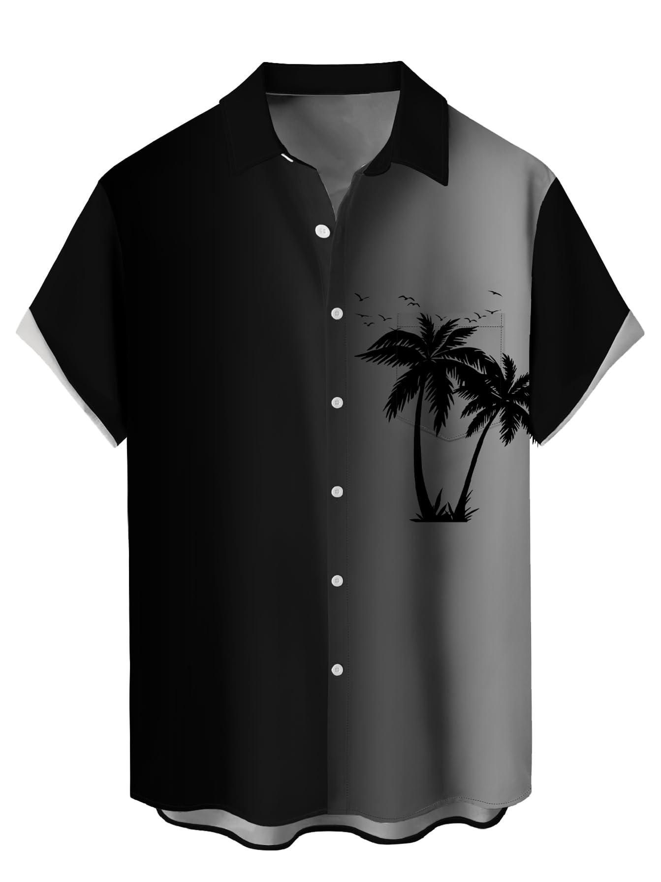 WRITKC Tropical Shirts Button Down Holiday Casual Hawaiian Short Sleeve Men Loose Beach Shirts