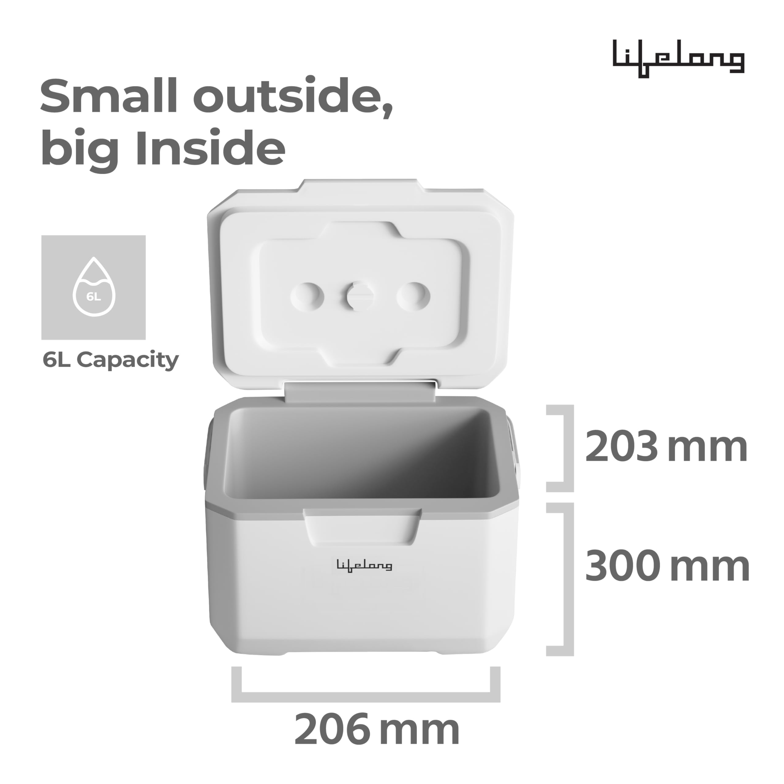 Lifelong 6L Insulated Chiller Ice Box | Standard Size Cooler for Travel, Parties, Bar, Medical Use | Keeps Ice Cubes & Drinks Cold for 12–18 Hours | PU Foam Insulated, BPA-Free 1