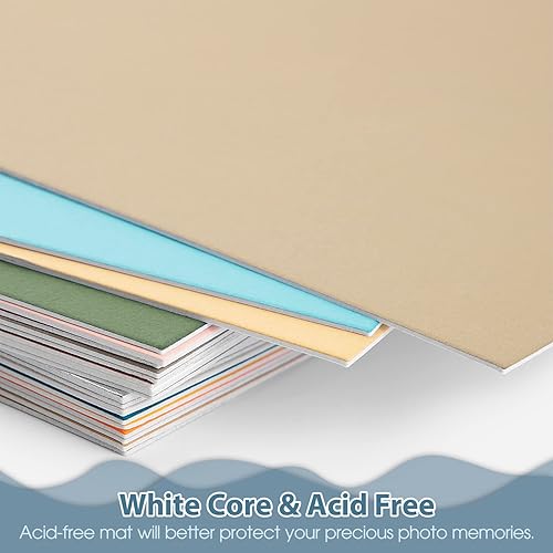 Miniatura 56 de Golden State Art, Paquete de 25 tableros negros sin cortar de 11 x 17 pulgadas, ideal para fotos, fotos, marcos, sin ácidos, núcleo blanco