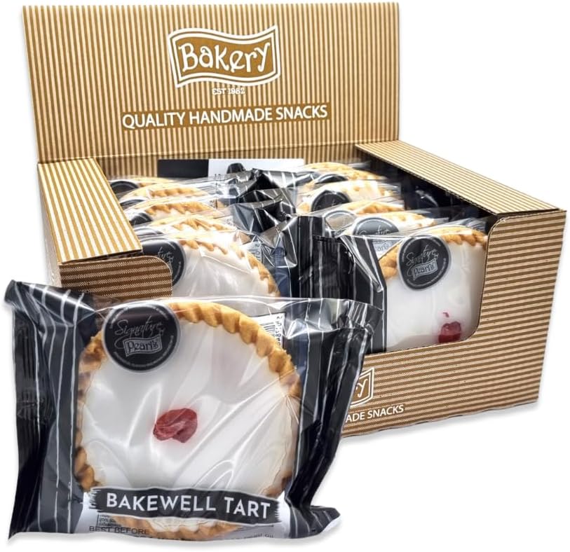Pearls Signature Cherry Bakewell Tart (CASE of 12) - Posh Tarts Bulk, Bakewell Tarts Bakery | Tart Cherry, Fresh Bakery Vegetarian Gifts | Vegetarian Snacks, Cherry Bakewell