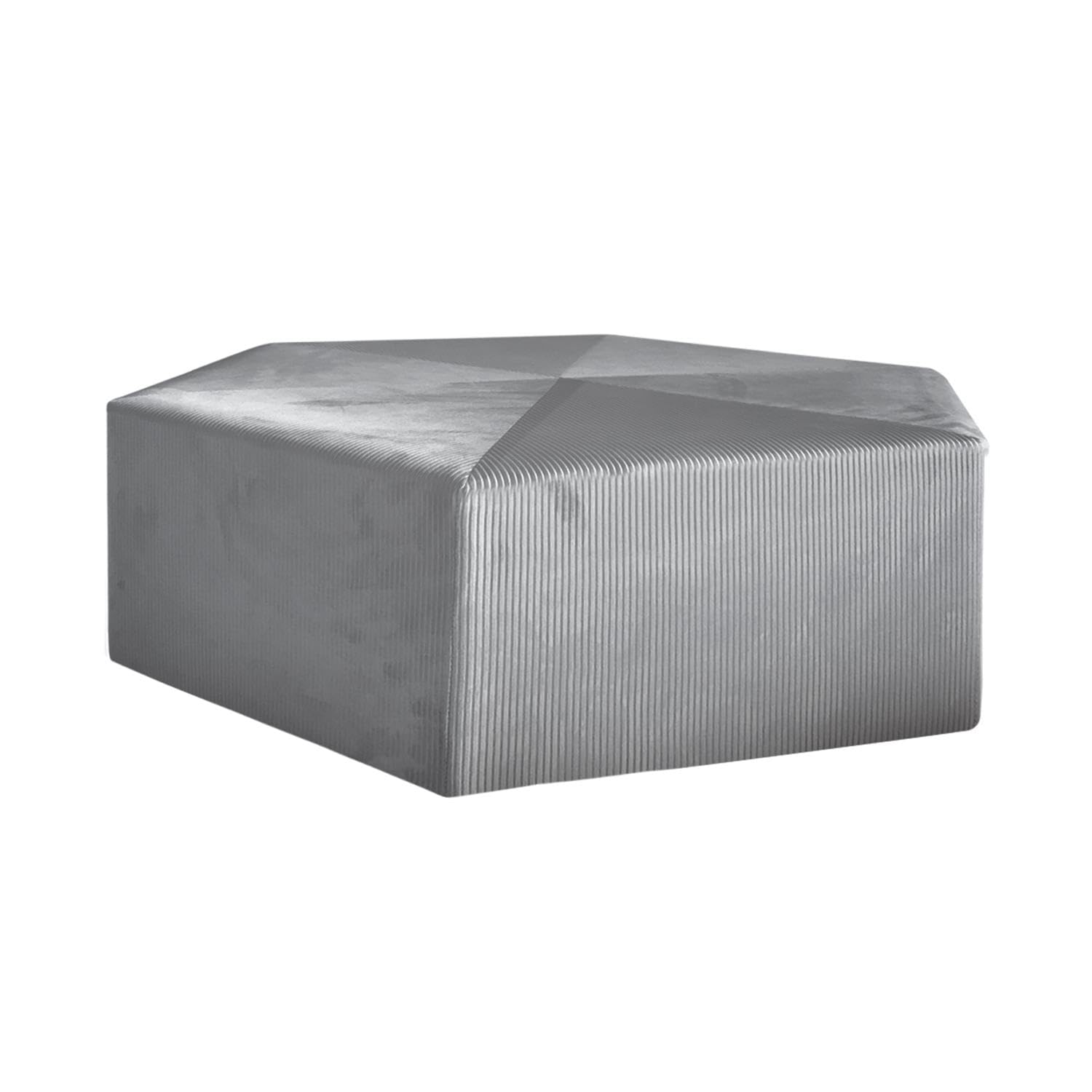 HOME DECO FACTORY HD6709 - Pouf in Velluto Cotele Giulia Scuro, in textilene e Poliestere, Imbottitura in Poliuretano, Legno MDF, Grigio Topi, 75 x 75 x 30 cm