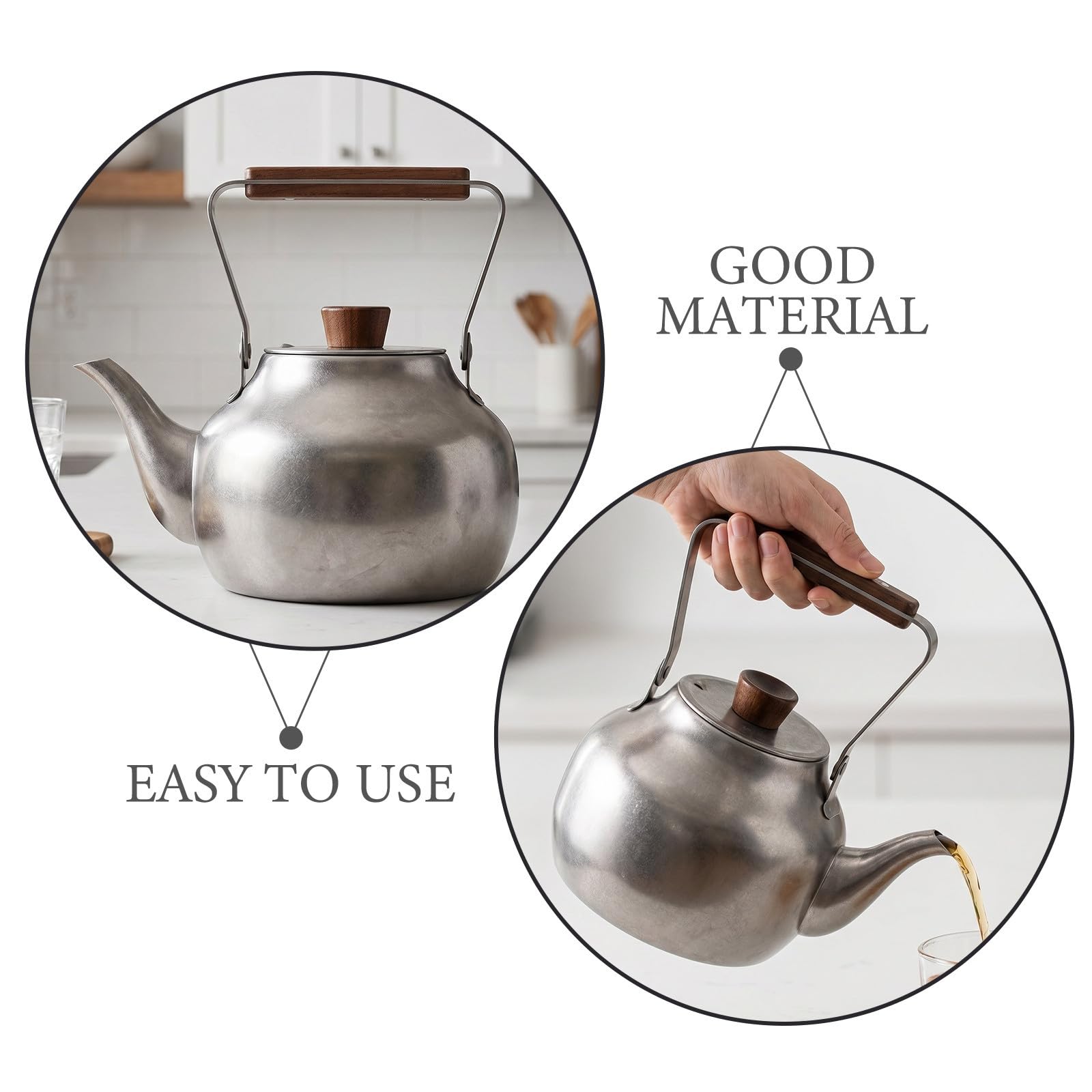 NUOBESTY Tetera Hervidor de Agua con Filtro Integrado de Acero Inoxidable para Preparar Té Duradero y Práctico para Uso Diario Cocina