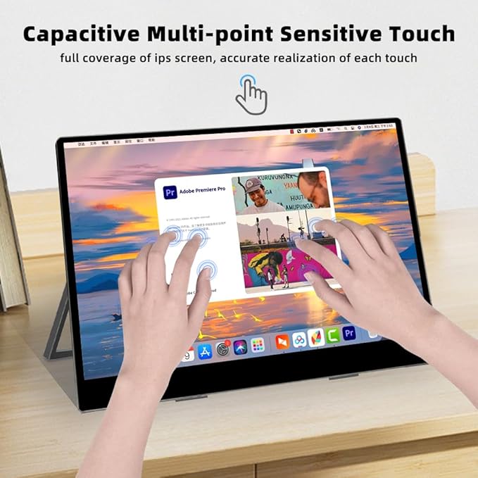 Monitor Portátil 13.3 Pulgadas 4K IPS Pantalla Táctil USB C HDMI miniatura 8
