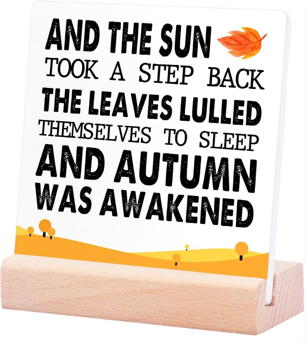 Rustic Autumn Decor Wooden Plaque,And The Sun Took A Step Back Wooden Plaque For Home Bedroom Office Desk Table Tabletop Decor,Farmhouse Fall Decor V489