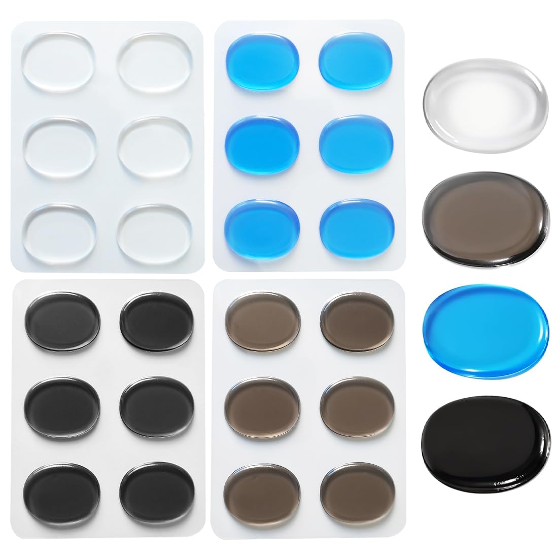 24 stück Gel Dämpfer Silikon Drum Mute Gel Ungiftig Selbstklebend Silikon Trommel Pads für Schlagzeug Klangregelung (Transparent)