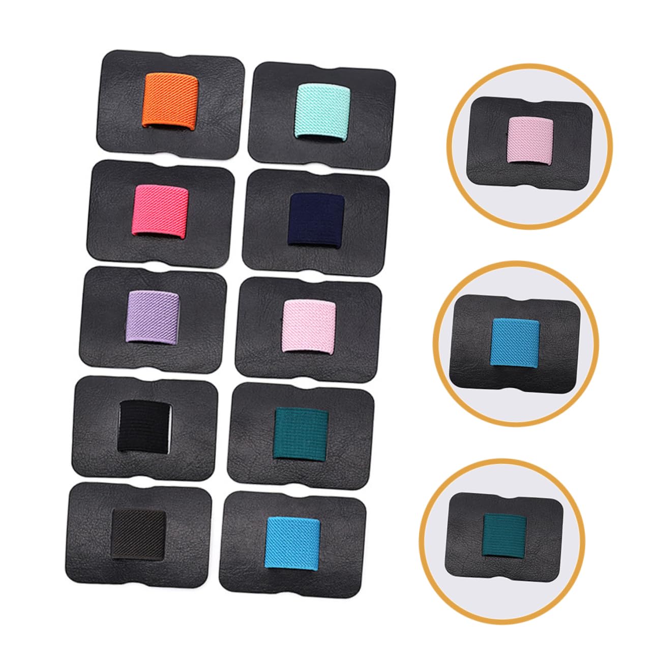 Tofficu 50stücke Teiliges Pu Pen Holder Für Notizbücher Selbstklebend Verschiedenen Farben Praktischer Stifthalter Für Schule Büro Und Reisen Für Jederzeit Einen Stift Benötigen