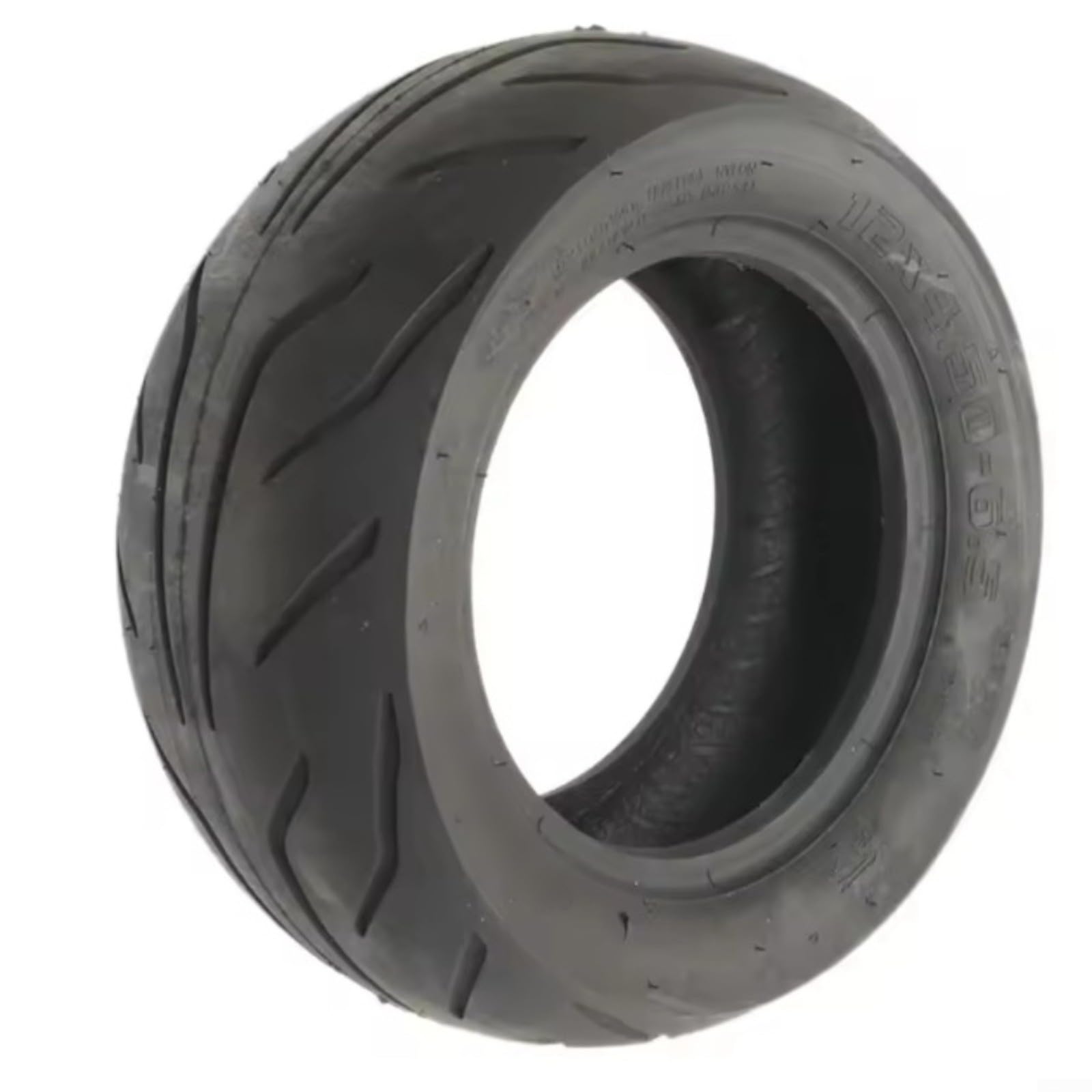 Neumático sin cámara para scooter eléctrico de 12 x 4.50-6.5, neumático de repuesto de goma gruesa resistente a pinchazos con agarre estable para uso urbano en carretera