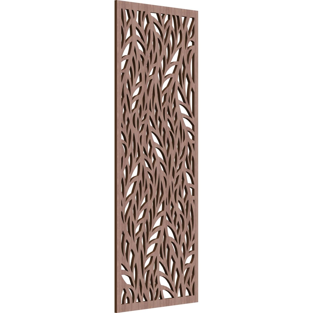 13 3/8"W x 34 3/8"H x 1/4"T Ortonville Decorative Fretwork Wood Wall Panels, Walnut