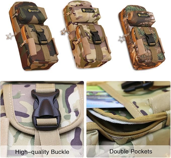 Image of DEOXY Premium Camouflage Pencil Case, 5 Layer, 3 Compartments, Large Capacity, Cute Zip Closure Aesthetic Design Stationery Holder Organizer Bag, Multifunctional Pouch for School Kids (Army Pouch)
