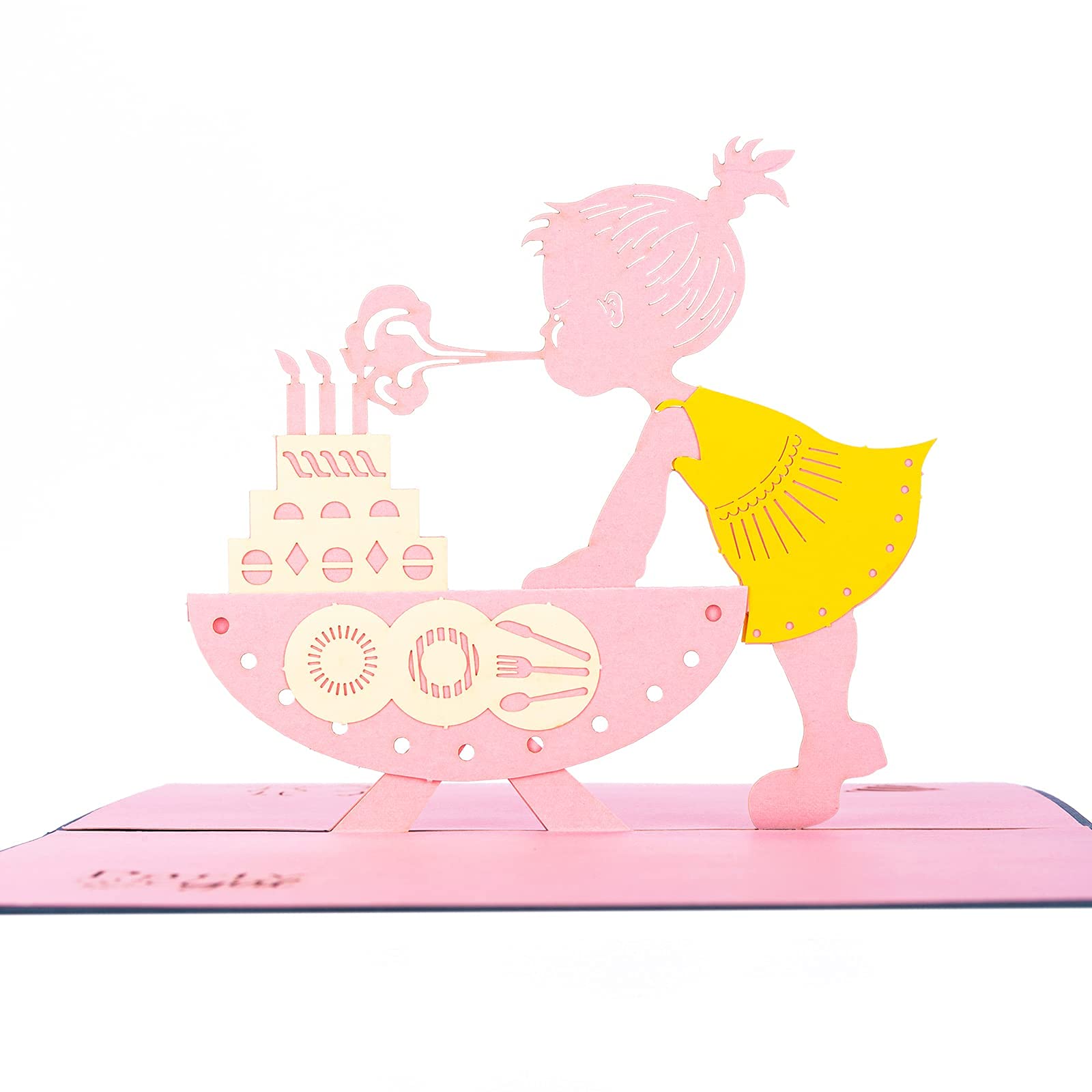 Birthday cards,sunohyesla love pop up cards given at birthday for kids/daugher/husband/wife/brother/sister etc birthday greeting cards with envelopes-little girl design