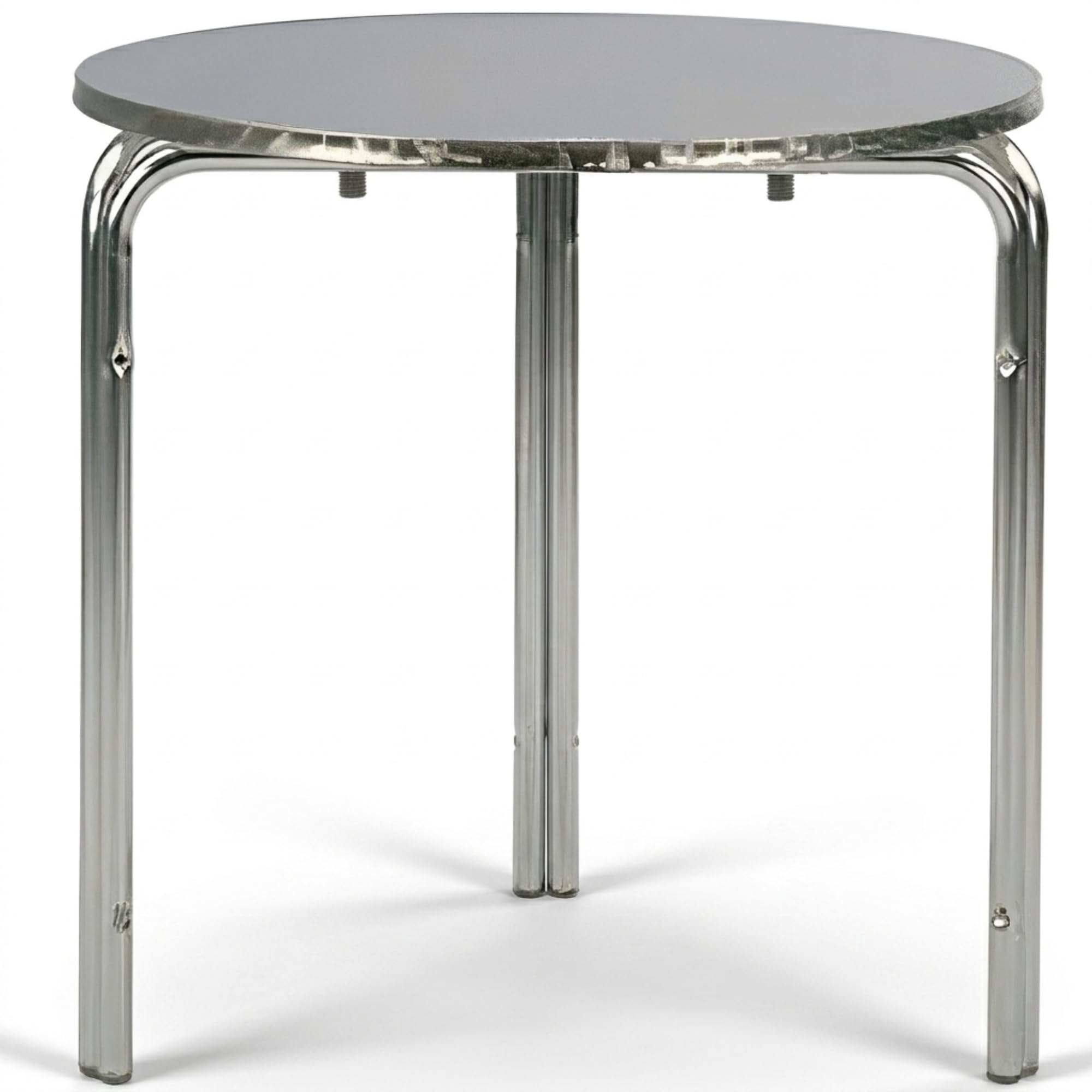 MBH - Mesa Redonda de Aluminio Apilable 60x60 cm para Hostelería, Interior y Exterior, Ideal para Bar, Restaurante y Cafetería