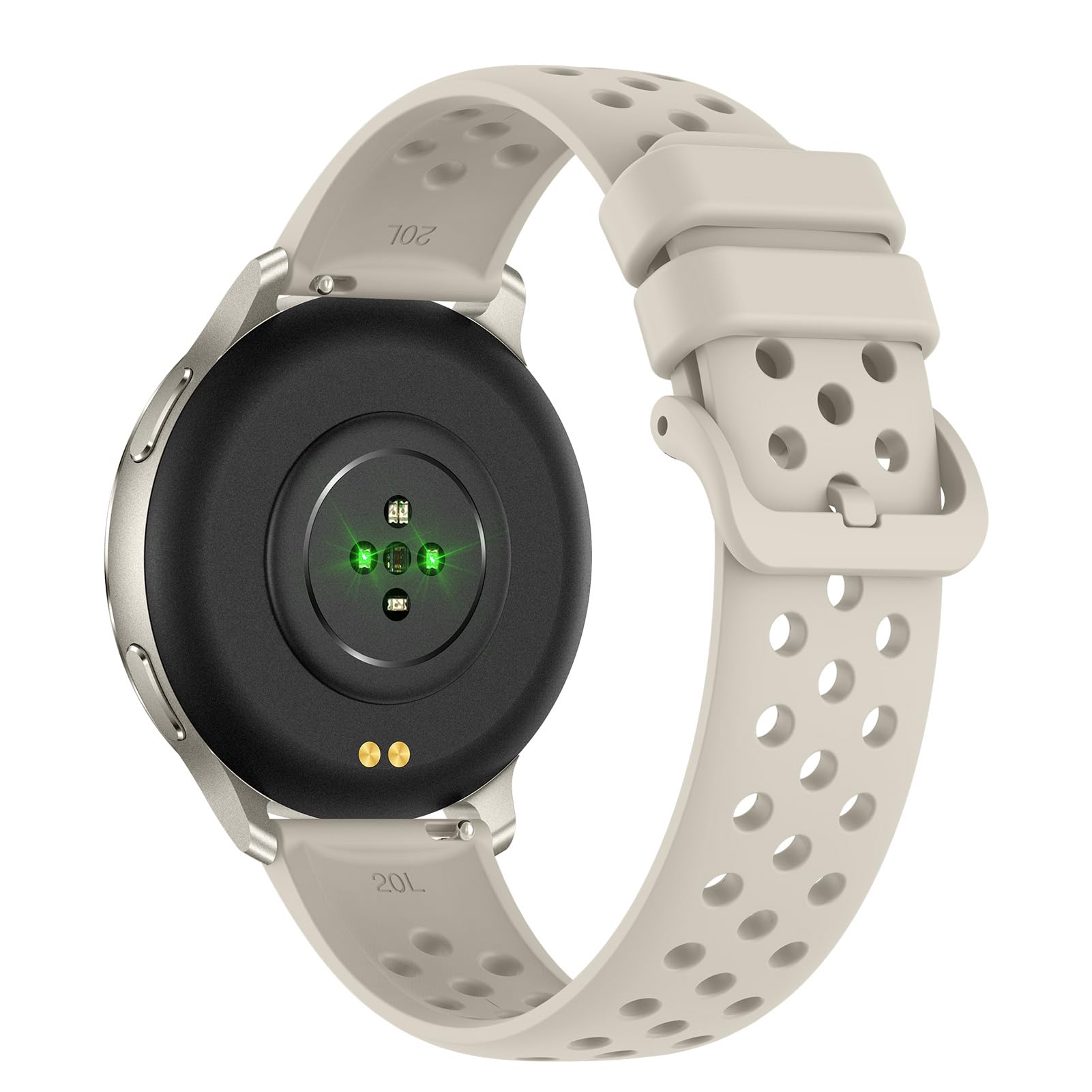 GPS Sports Smartwatch 1,32 Pouces AMOLED Écran Tactile 100 Modes Sportifs Altimètre Baromètre Boussole 3ATM étanche pour Les Amateurs de Plein air Randonnée Camping (Beige)