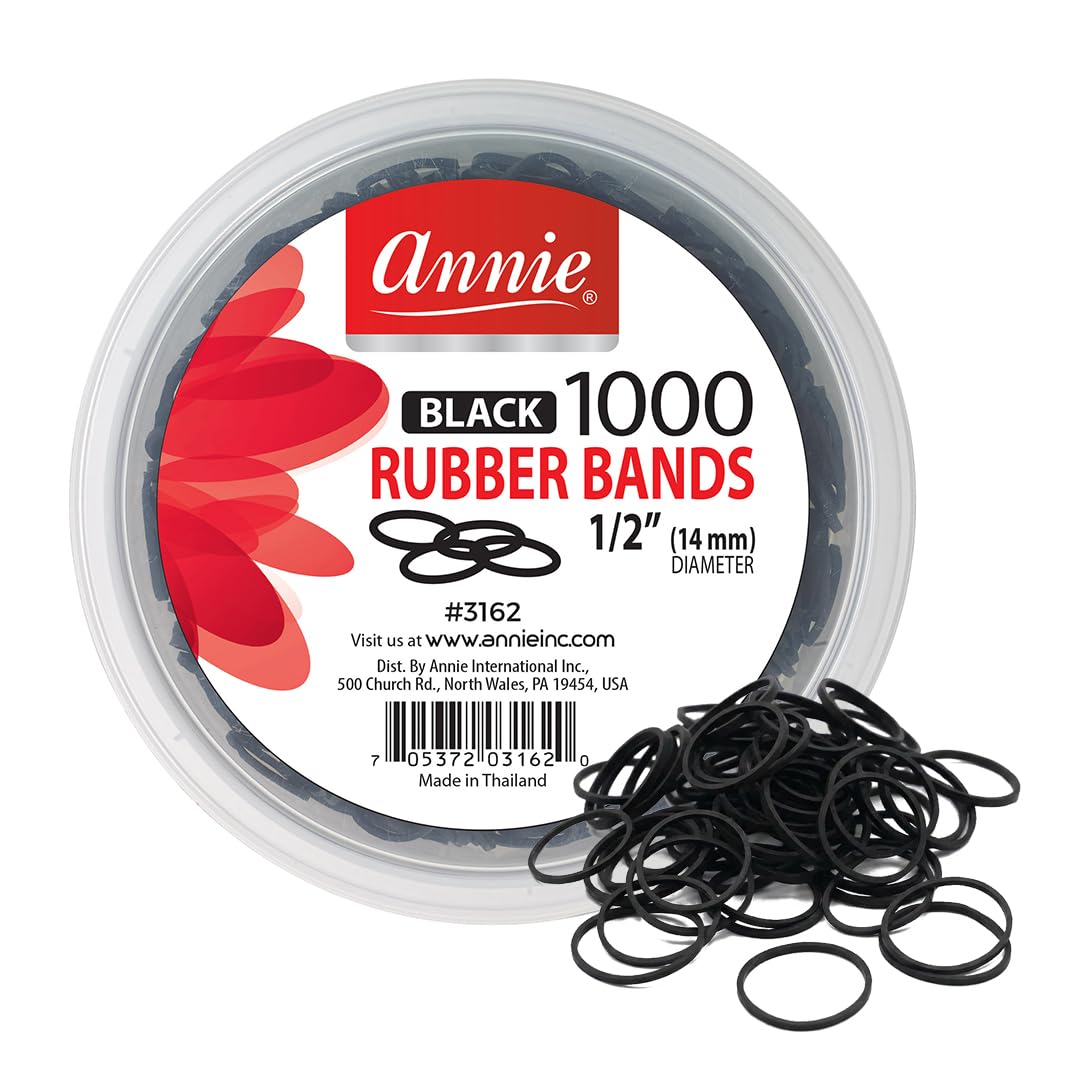 ANNIE 1000 RUBBER BANDS 1/2" #BLACK