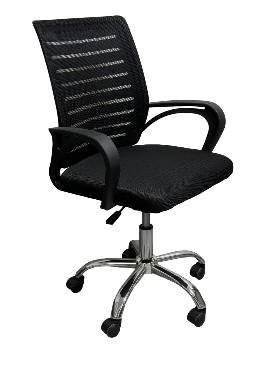 ZASHA HOME Mid Century Modern Office Chair with Armrests, Swivel Wheels, Z-2-BLACK, 1 Pc