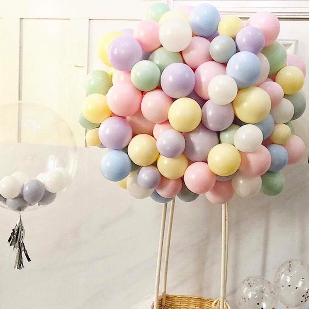 Soonlyn Assorted Color Party Balloons 100 Pcs 10 In Rainbow Pastel Balloon Garland Arch Kit for Birthday Party Decoration Baby Shower
