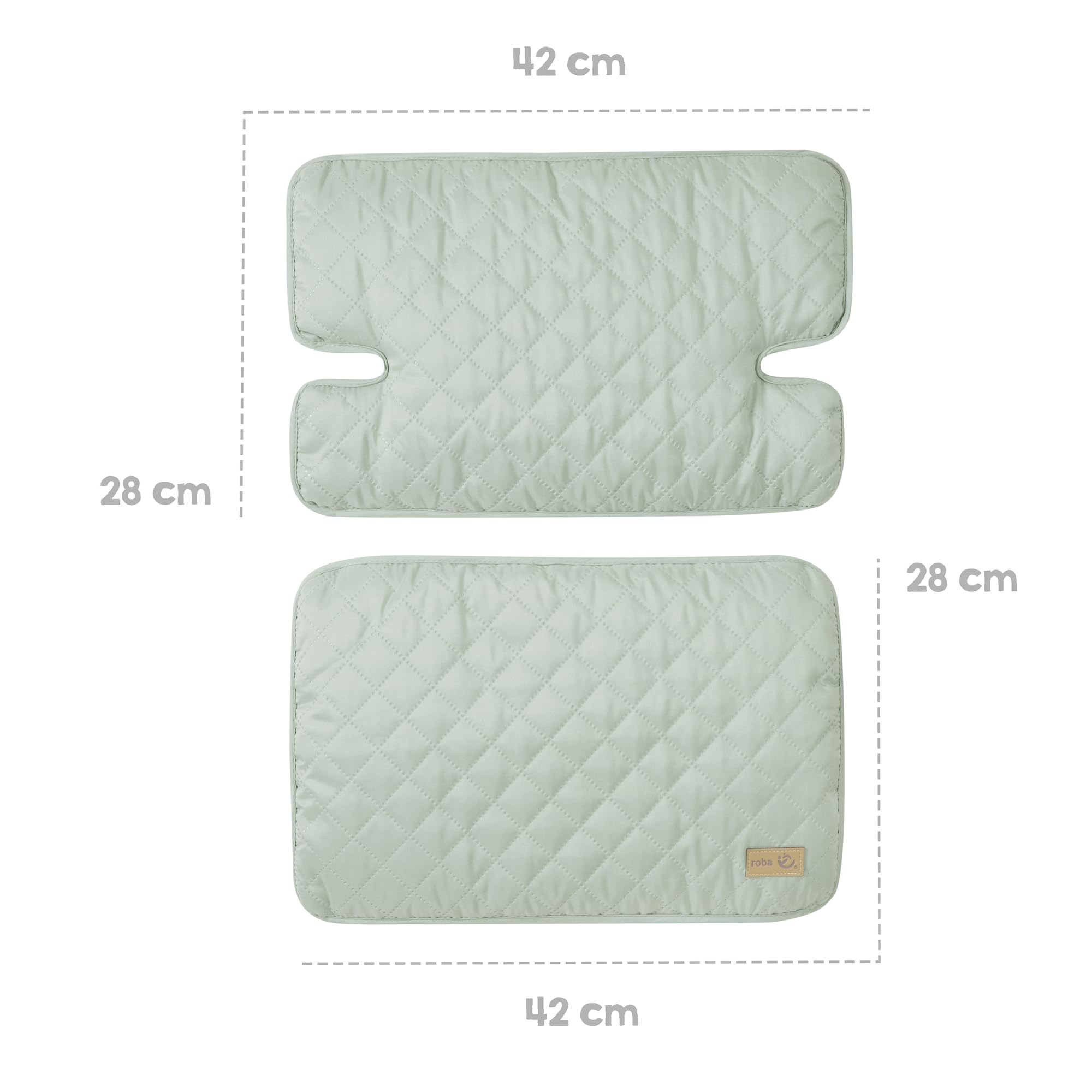 roba riduttore di seduta 2 pezzi “roba Style” - accessorio per seggiolone “Nature Up” - cuscino del sedile imbottito e facile da pulire - da 6 mesi - verde ghiaccio (Frosty Green)