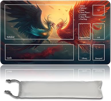 Board Game MTG Playmat + Free Waterproof Bag, Stitched Edges, Smooth Rubber Surface, MTG PlayMat with Zones An Original ANCESTRAL MASK Playmat MTG 6