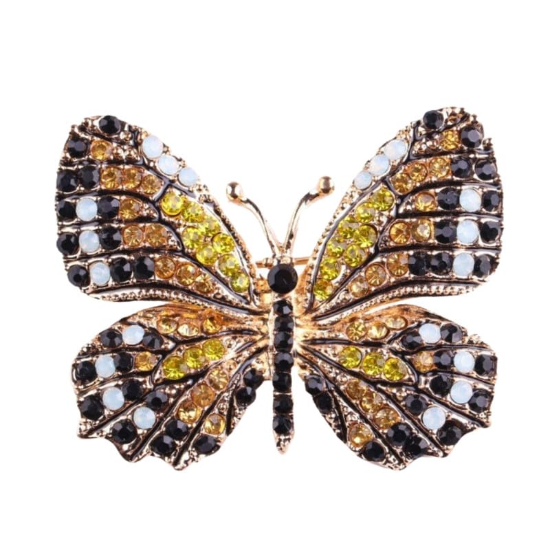 Colorful Rhinestone Alloy Butterfly Shaped Safety Pin Brooch For Clothing-image-28