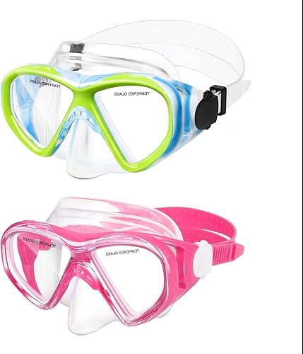 Miniatura 48 de Gafas de natación para niños, máscara de buceo para niños y niñas de 5 a 15 años, gafas de natación antivaho de dos colores con cubierta para la