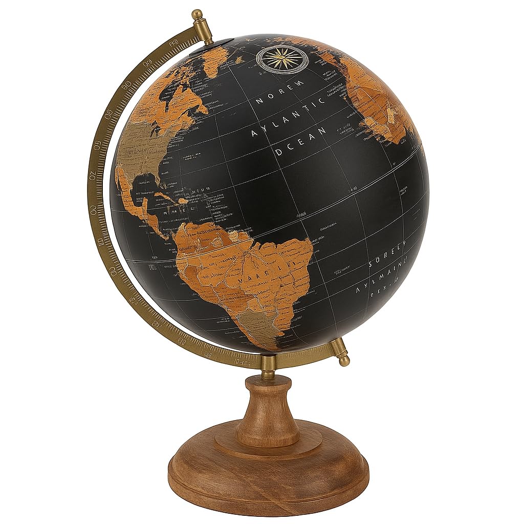 Antique World Map with Countries & Continent Globe for Home Décor,Gift Show-piece, Decoration,Office Table,Luxury Item (Dia-12 inch,Big Globe,Political Map)