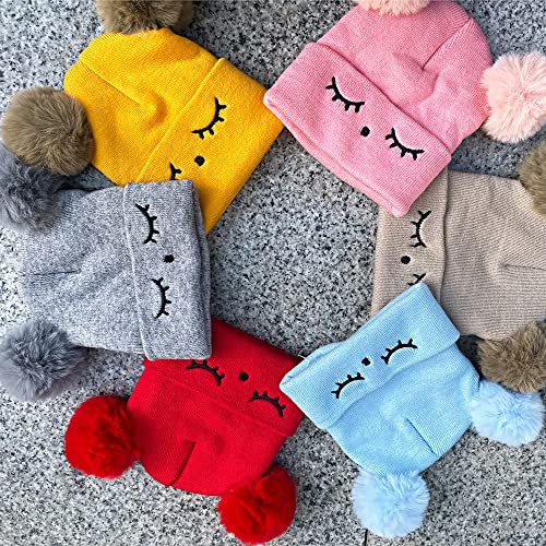 Image of F Y V Baby Best Kid Hat Set /Warm Winter Knit Embroidery Cute Beanie Baby Hat & Scarf Set Age Group - (1-6 Years) (Yellow)