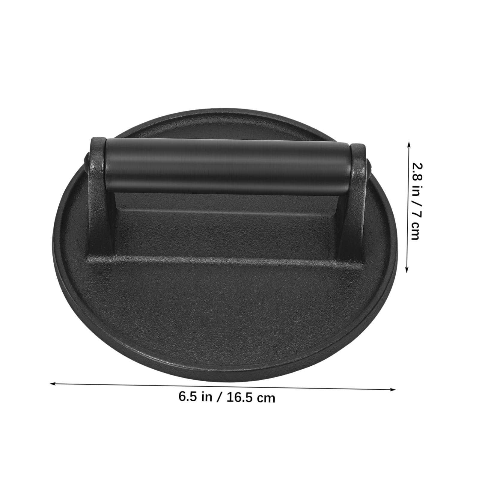 Healifty Cast Iron Burger Press Smasher Round Meat Press with Handle Durable Easy to Clean Griddle Tool for Hamburgers Sandwiches and More