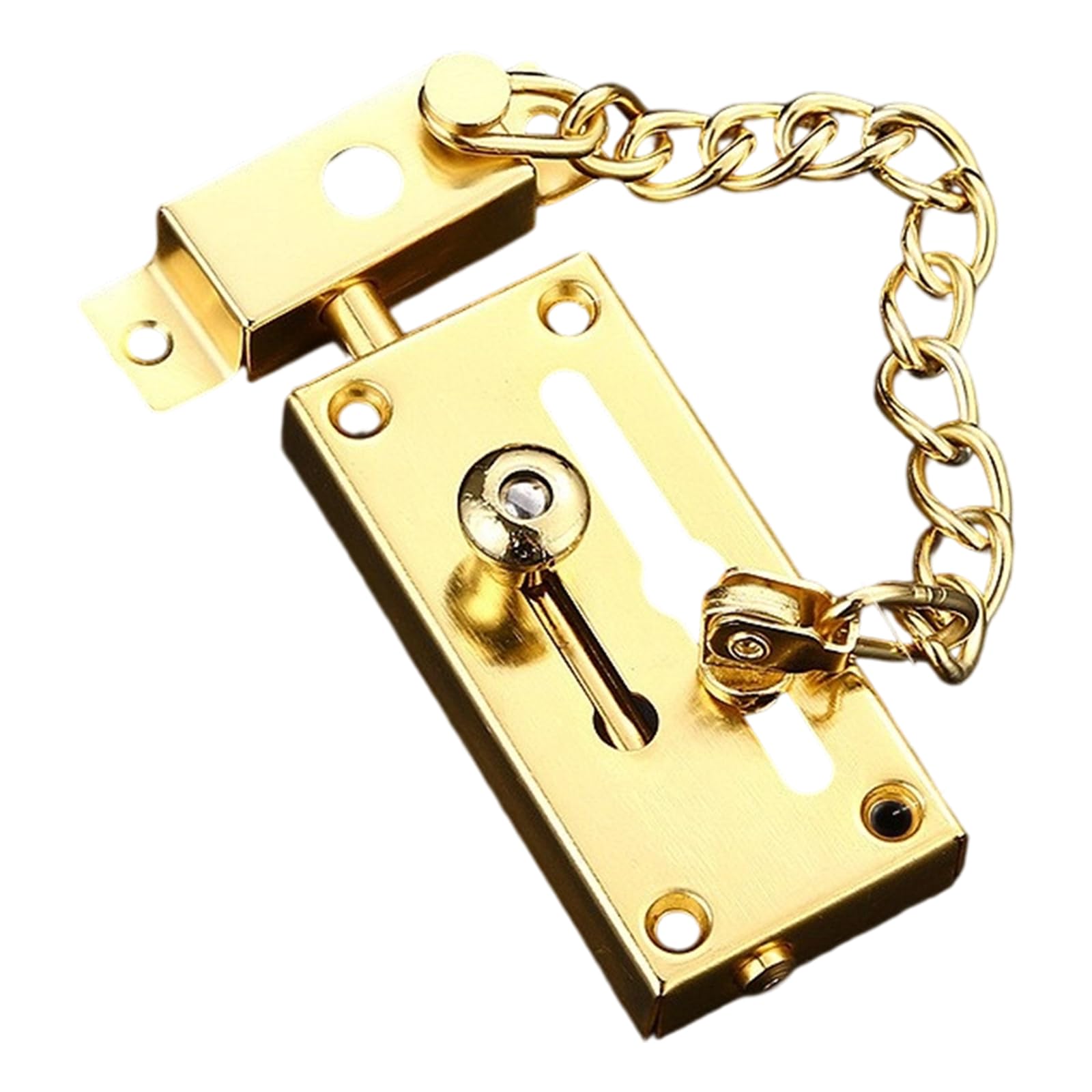 Fromceo Bright Gold Heavy-Duty Stainless Steel Security Chain Adjustable Rustproof Door For Gates Homes & Garages Heavy Type Door Chain