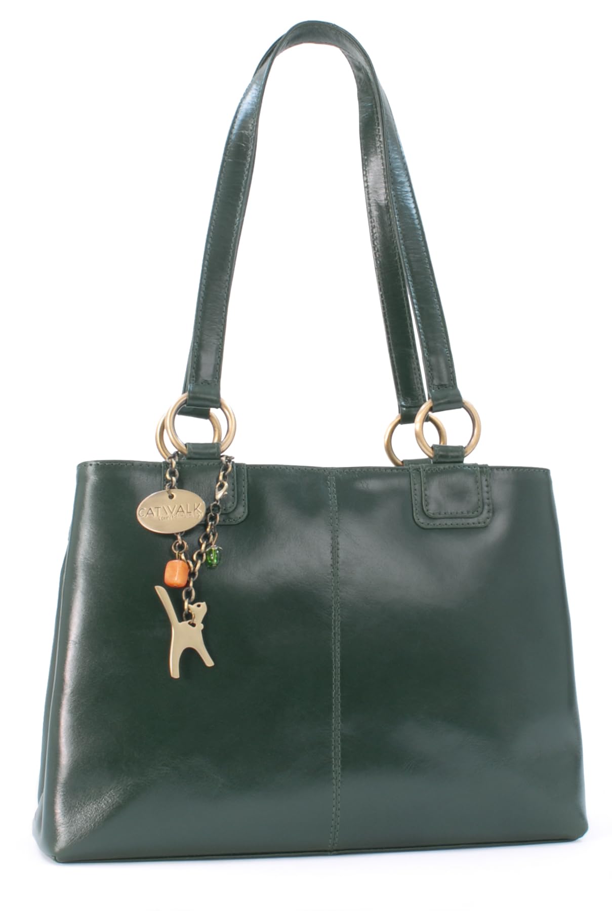 Catwalk Collection Handbags - Damska Torebka na Ramię z Patentowej Skóry - Średnia Torba Typu Tote z Wieloma Kieszeniami - Bellstone