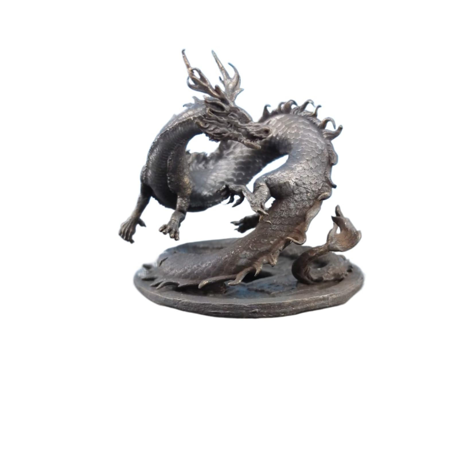 NGDFGR Brass Fortune Dragon Figurines,Metal Divine Dragon Statue Sculpture Desktop Ornament Home Bonsai Micro Landscape Decor Accessories