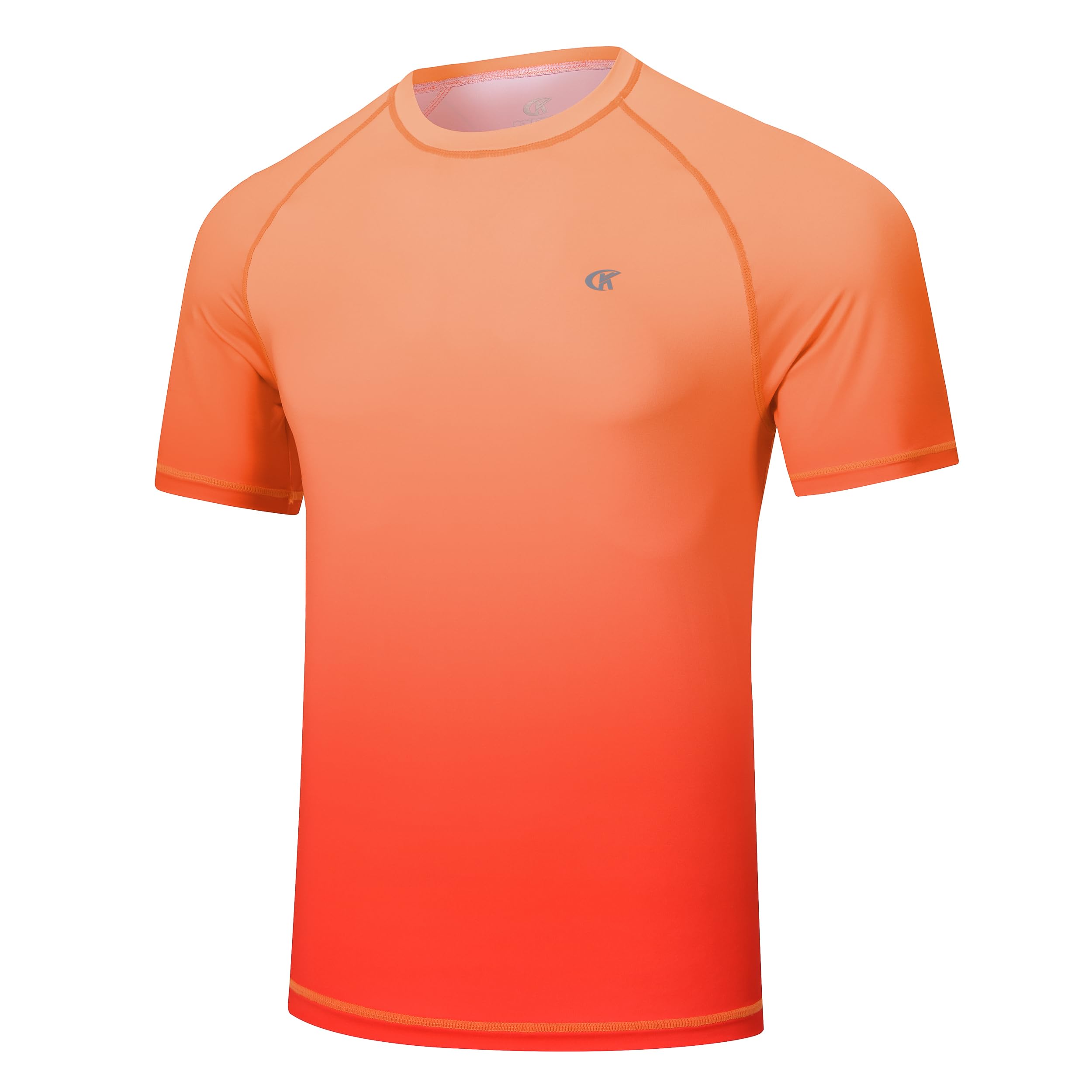 Satankud Men's UPF 50+ Rashguard Swim Tee Short Sleeve Running Shirt Swimwear Swim Hiking Workout Shirts