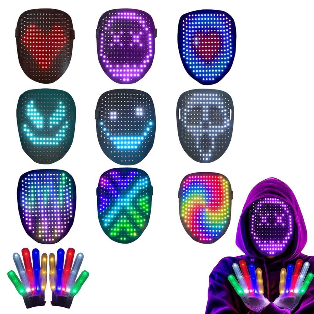 JYQOQH Led Halloween Mask Gloves Costumes