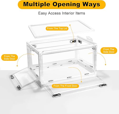 Miniatura 3 de Contenedores de almacenamiento de plástico apilables con tapas y hebillas de cierre, cajas transparentes de 100 cuartos de galón (25 galones) con