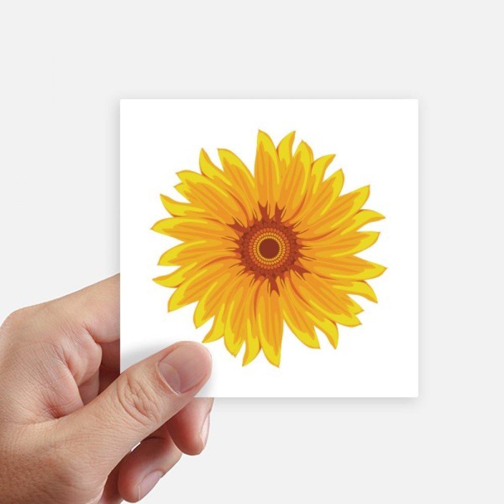 Autocollant carré tournesol jaune pour déco murale et ordinateur x8