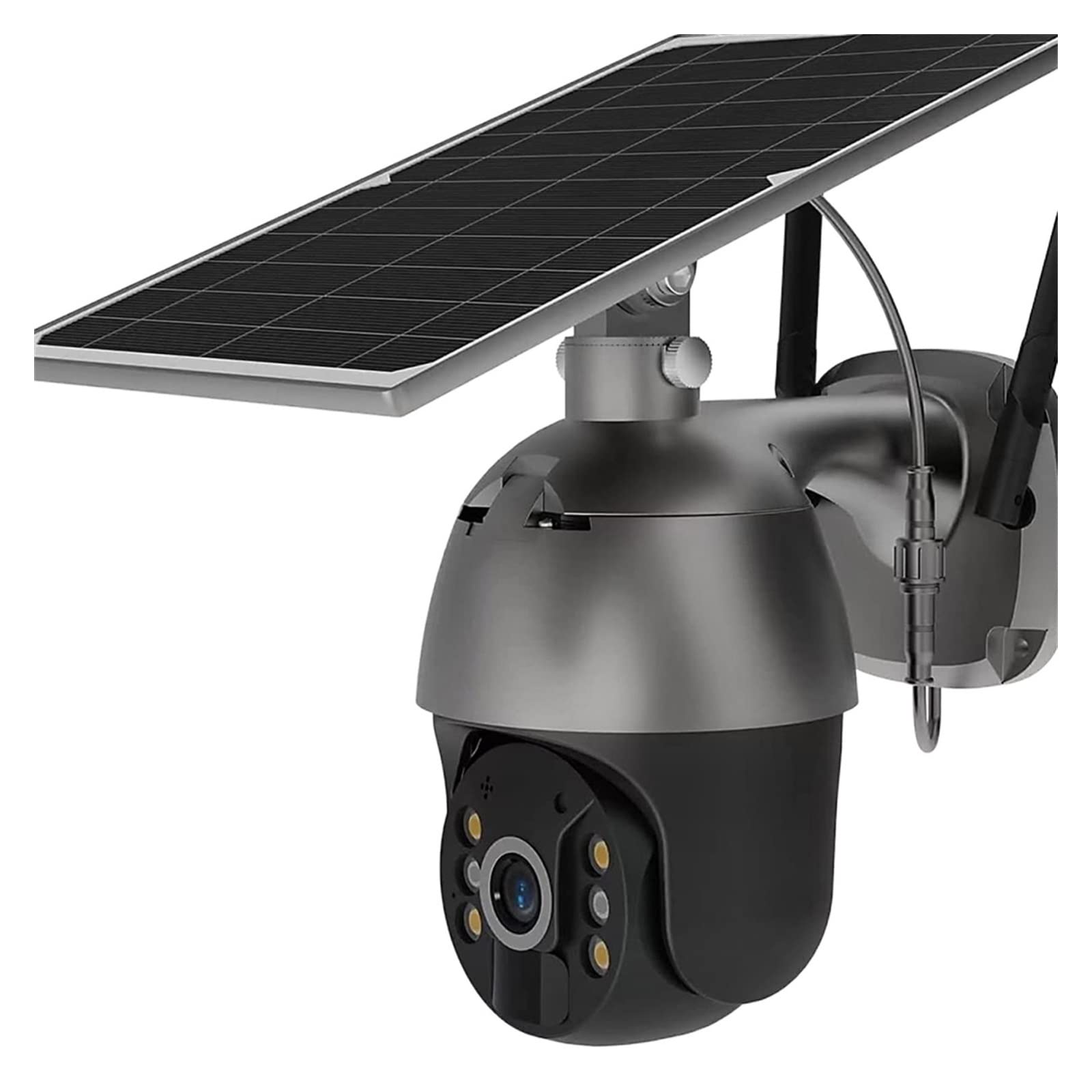CVFRDD 2K 4MP Solar IP Camera 8W Power Rechargeable Battery Video Surveillance Wireless PTZ Camera Alarm Color Night Vision(2MP WiFi Camera)